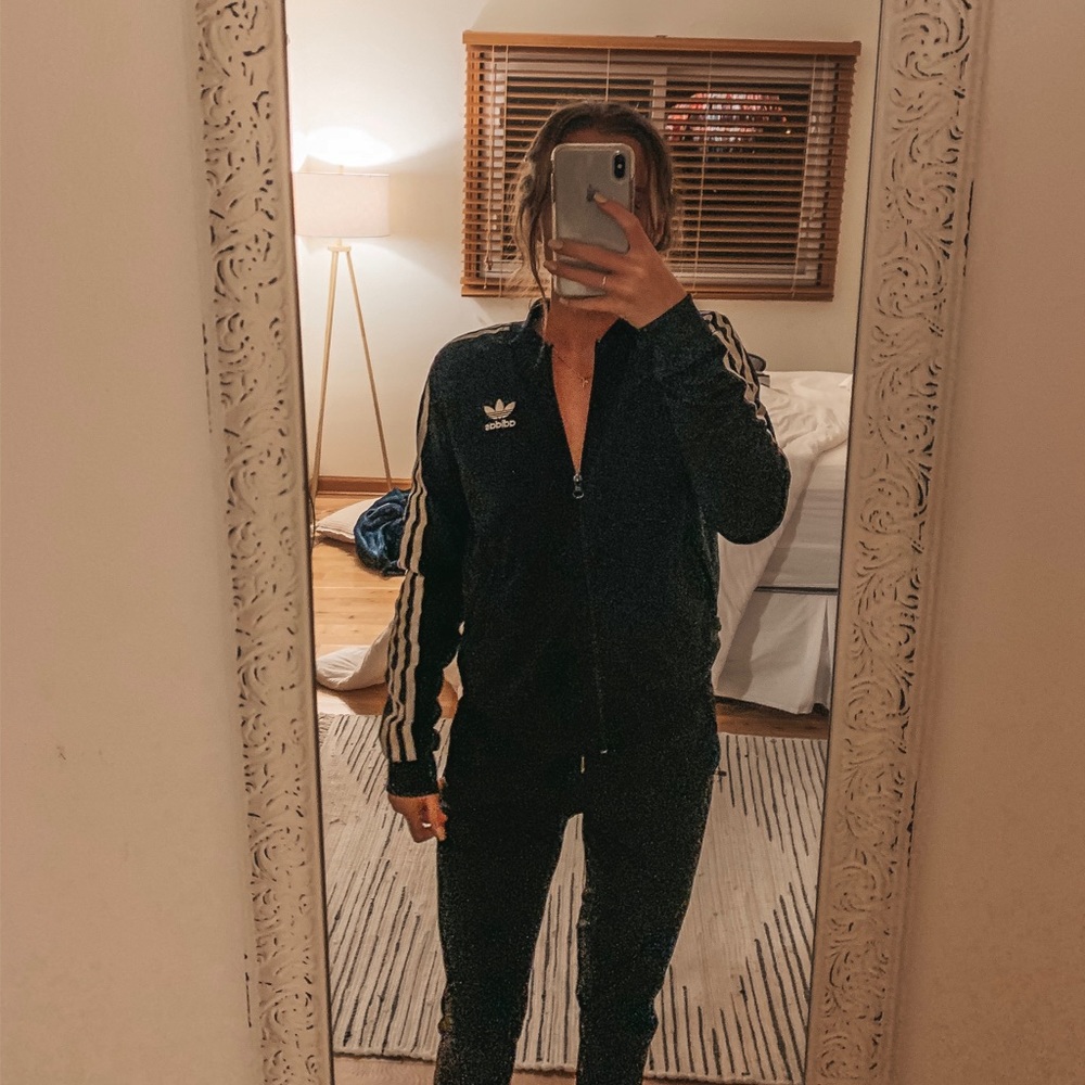 Adidas 3 stripe zip-up